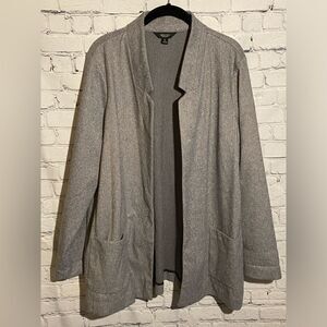 Simply Vera by Vera Wang Women's Open Front Blazer Grey Tweed Size XL